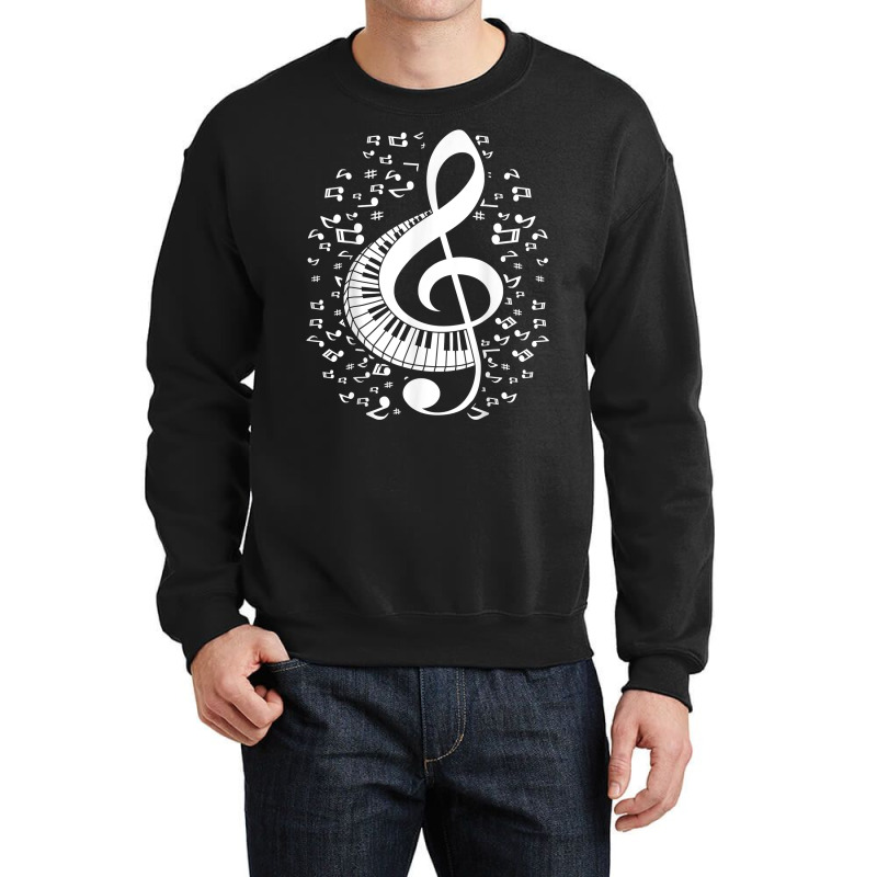 Treble Clef Keyboard Classical Music Notes Pianist Piano T Shirt Crewneck Sweatshirt | Artistshot