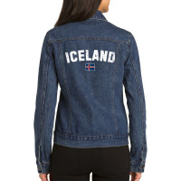 Iceland Flag Vintage  Men Women Kids  Iceland Ladies Denim Jacket | Artistshot