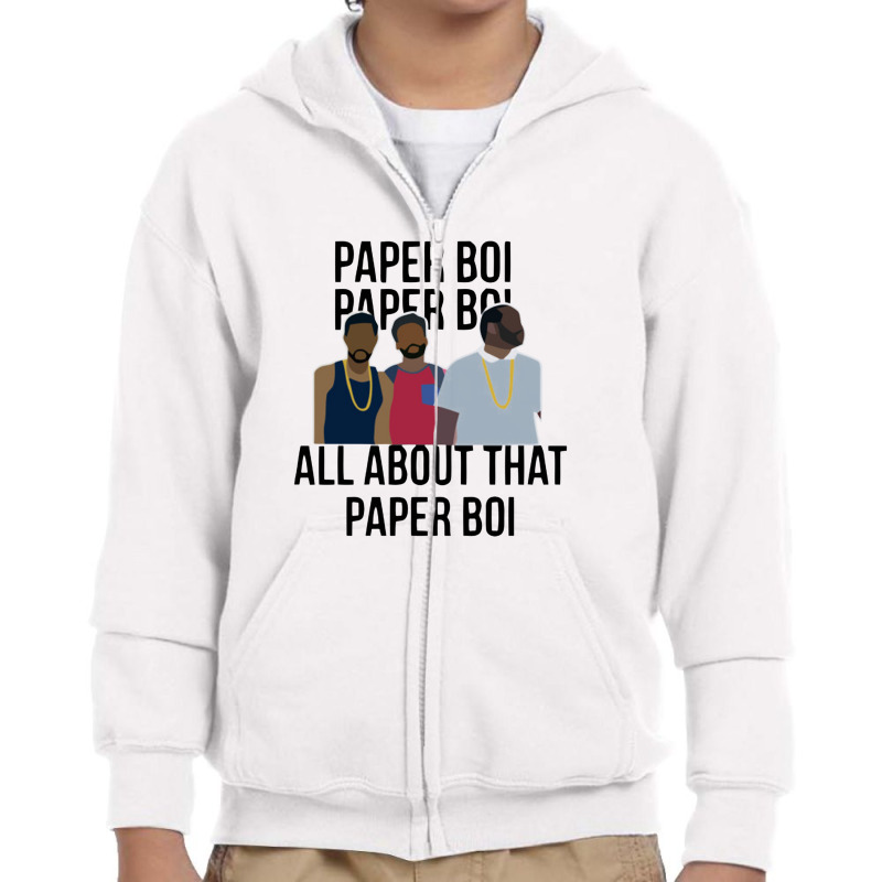 Paper Boi All About That Paper Boi Youth Zipper Hoodie | Artistshot