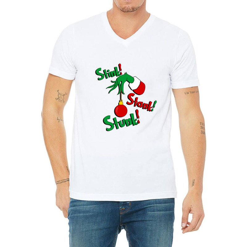 Grinch   Stink! Stank! Stunk! (non Distressed)    Grinch V-neck Tee | Artistshot