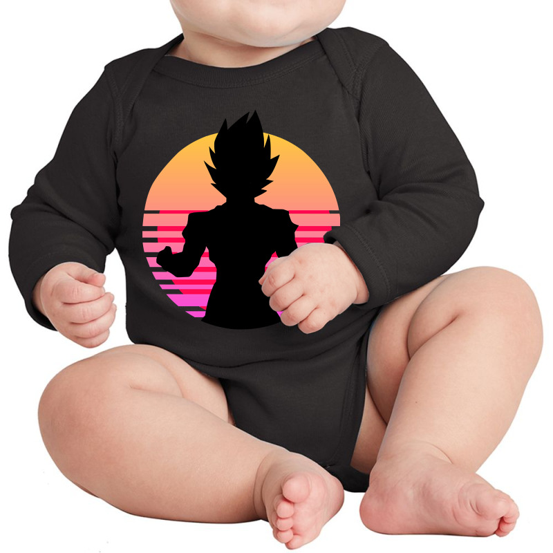 Goku Retro 80s Long Sleeve Baby Bodysuit by greggjvandervor | Artistshot