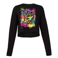 Totally Rad 80s Paint Splash Color Run 1980s Party Mens My Favorite Cropped Sweater | Artistshot