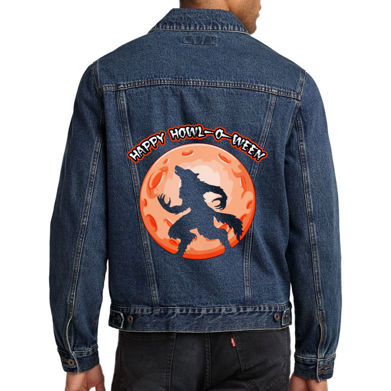 Happy Howl O Ween    Werewolf Men Denim Jacket | Artistshot