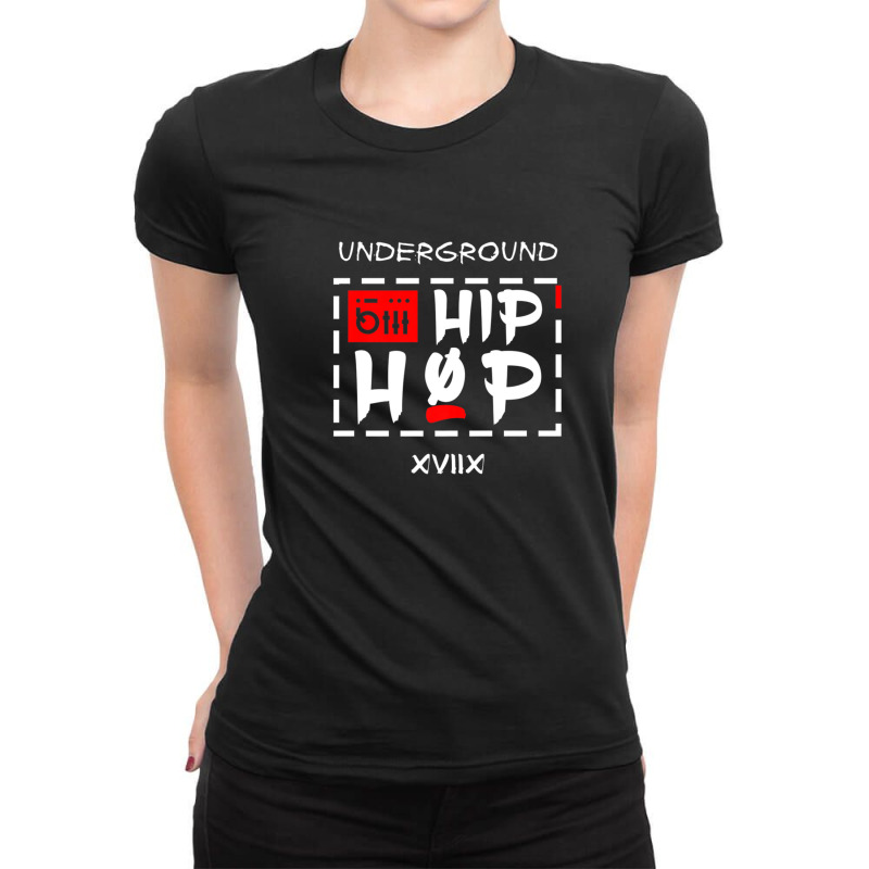 Hip Hop Underground Rap Music Ladies Fitted T-Shirt by AliBeatriz | Artistshot