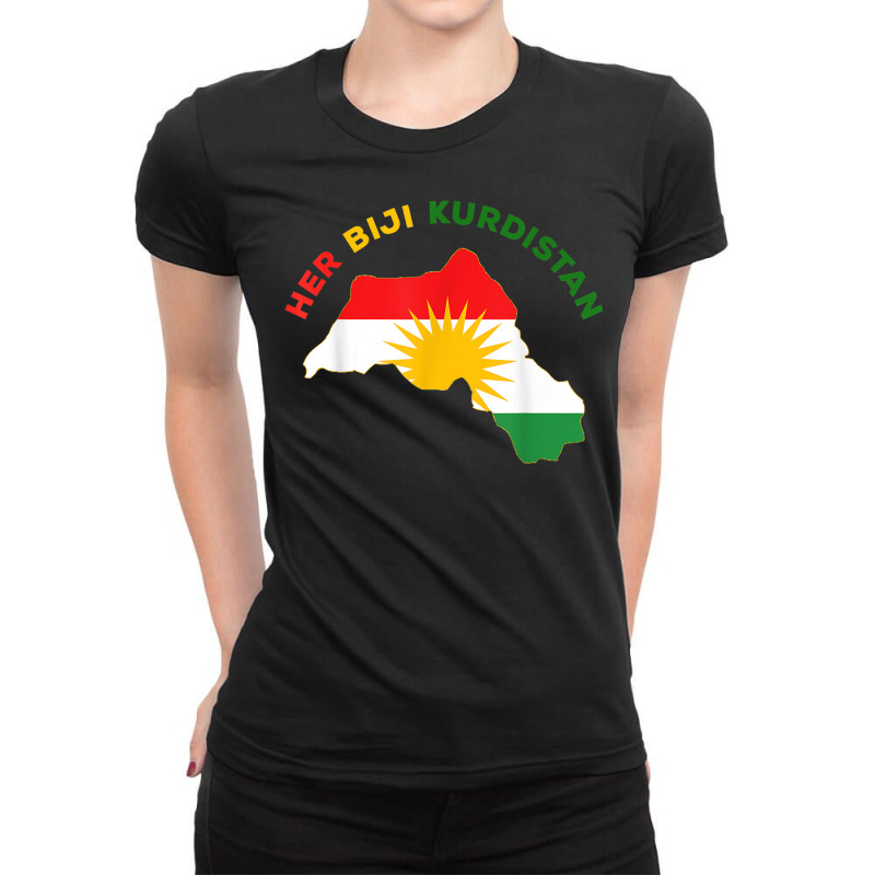 Her Biji Kurdistan T Shirt Ladies Fitted T-Shirt by cm-arts | Artistshot