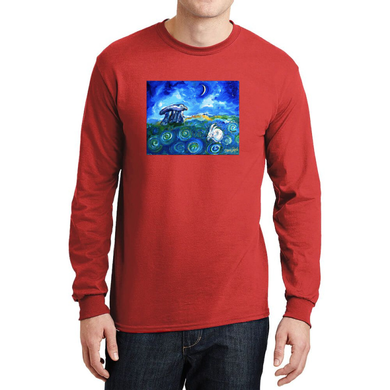 Dreaming Hare At Haroldstown Dolmen Long Sleeve Shirts by agodraws | Artistshot