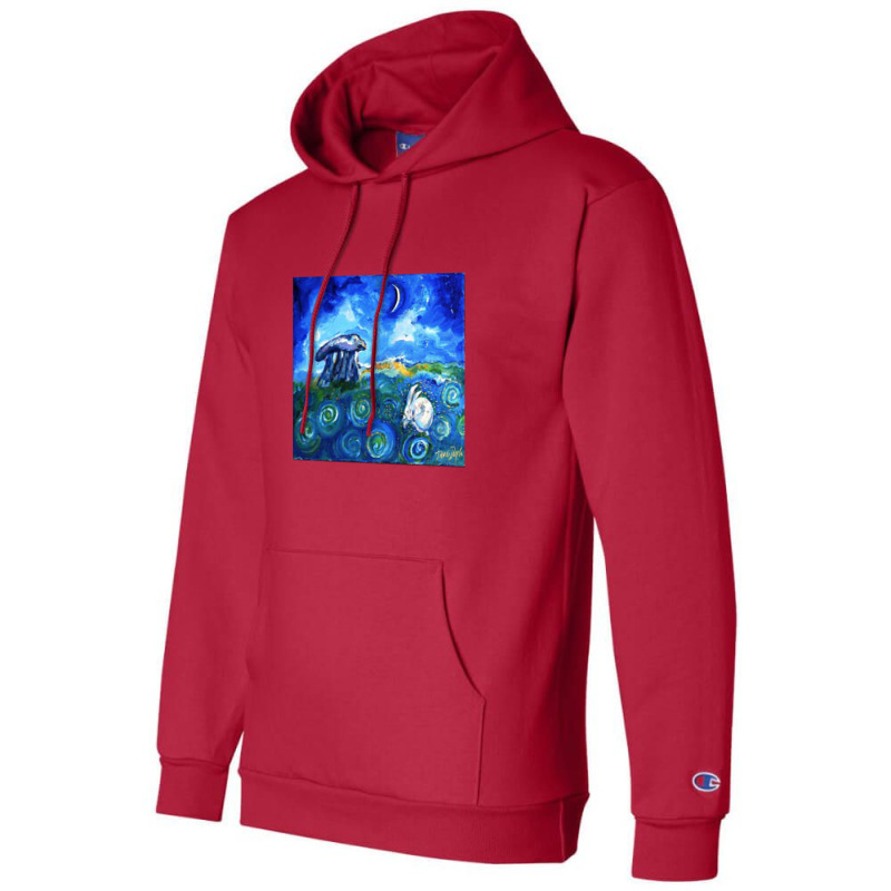 Dreaming Hare At Haroldstown Dolmen Champion Hoodie by agodraws | Artistshot