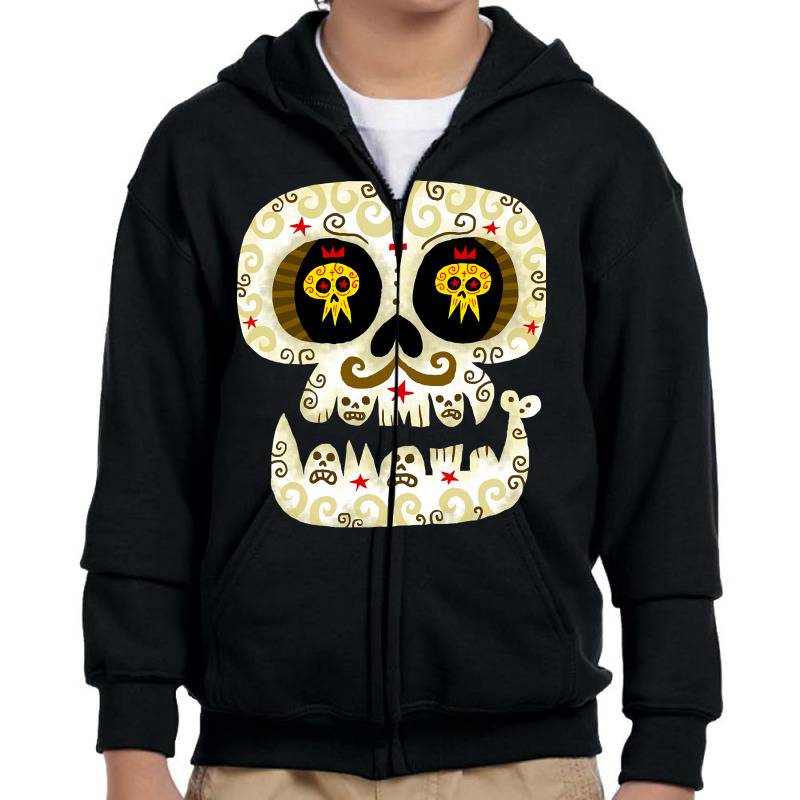 Calavera Blanca! Youth Zipper Hoodie by poppyallen | Artistshot