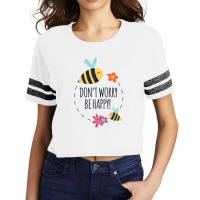 Don't Worry Bee Happy Circle Bees Scorecard Crop Tee | Artistshot