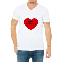 Love Ice Fishing, Hashtag Heart, Love Ice Fishing 2 V-neck Tee | Artistshot