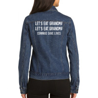 Commas Save Lives Funny Grammar T Shirt Ladies Denim Jacket | Artistshot