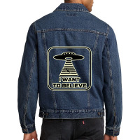 I Want To Believe, Because The Truth Is Out There   X Files Men Denim Jacket | Artistshot