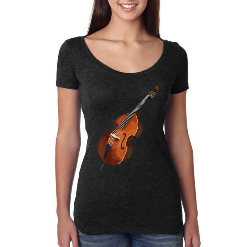 Contrabass Double Bass Music T Shirt Tee Tees T Shirt Tshirt Women's Triblend Scoop T-shirt by cm-arts | Artistshot