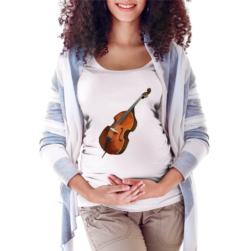 Contrabass Double Bass Music T Shirt Tee Tees T Shirt Tshirt Maternity Scoop Neck T-shirt by cm-arts | Artistshot