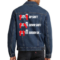 Up Shift Down Shift Oooh Sh... Manual Transmission Car Humor T Shirt Men Denim Jacket | Artistshot