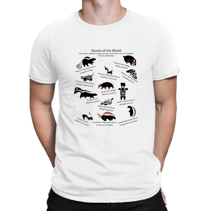 Skunks Of The World Species Of Mephitidae T-shirt | Artistshot