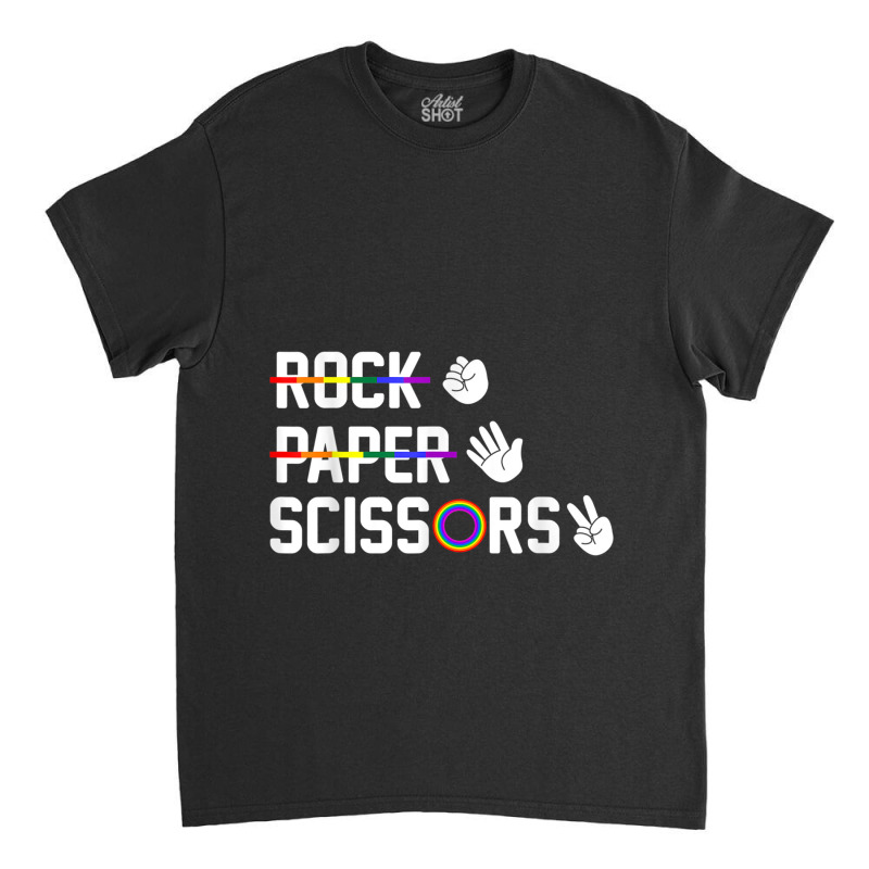 Rock Paper Scissors Gay Lesbian Lgbt Pride Classic T-shirt | Artistshot