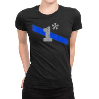 Police Officer One Asterisk Thin Blue Line Support T Shirt Ladies Fitted T-shirt | Artistshot