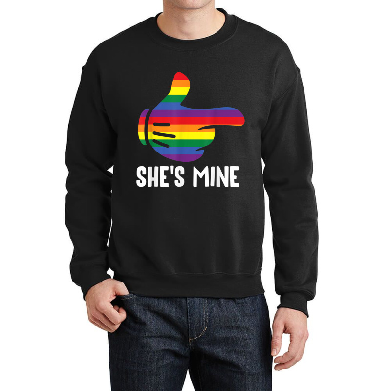 She's Mine Lesbian Couple Rainbow Lgbt Pride Matching Crewneck Sweatshirt by RayDesign | Artistshot