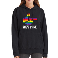 She's Mine Lesbian Couple Rainbow Lgbt Pride Matching Vintage Hoodie | Artistshot