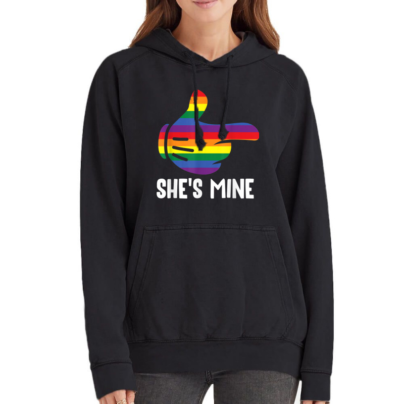 She's Mine Lesbian Couple Rainbow Lgbt Pride Matching Vintage Hoodie by RayDesign | Artistshot