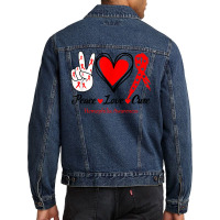 Peace Love Cure Hemophilia Awareness T Shirt Men Denim Jacket | Artistshot