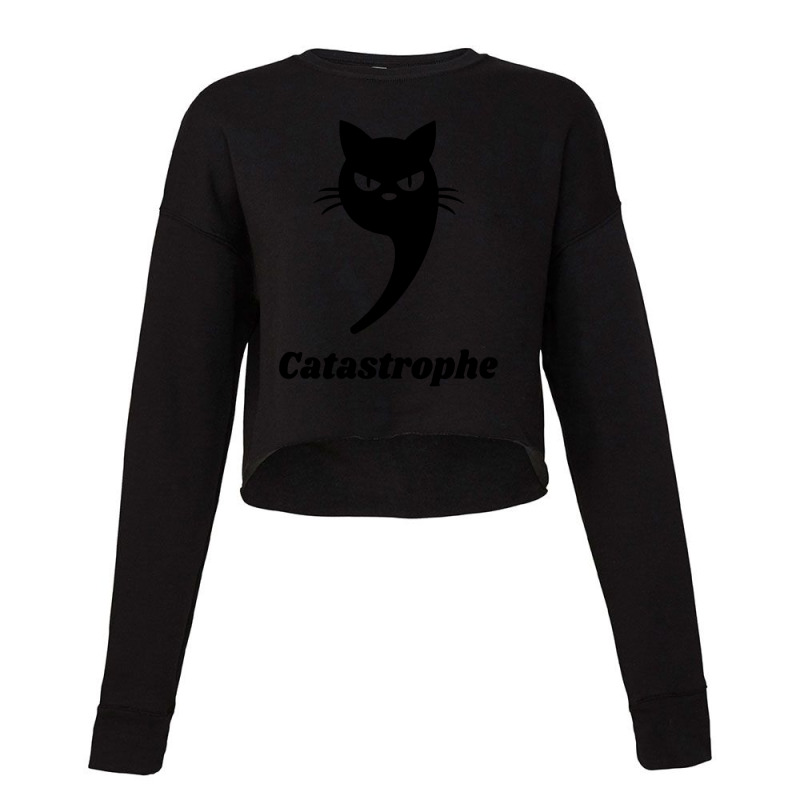 Funny Grammar Cat Cropped Sweater by Sripit | Artistshot