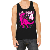 Kids Roar I'm 4 (four Year Old Dinosaur Birthday) 4th Dino Theme T-shi Tank Top | Artistshot