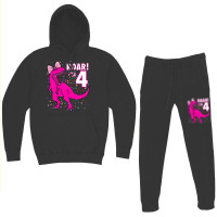 Kids Roar I'm 4 (four Year Old Dinosaur Birthday) 4th Dino Theme T-shi Hoodie & Jogger Set | Artistshot