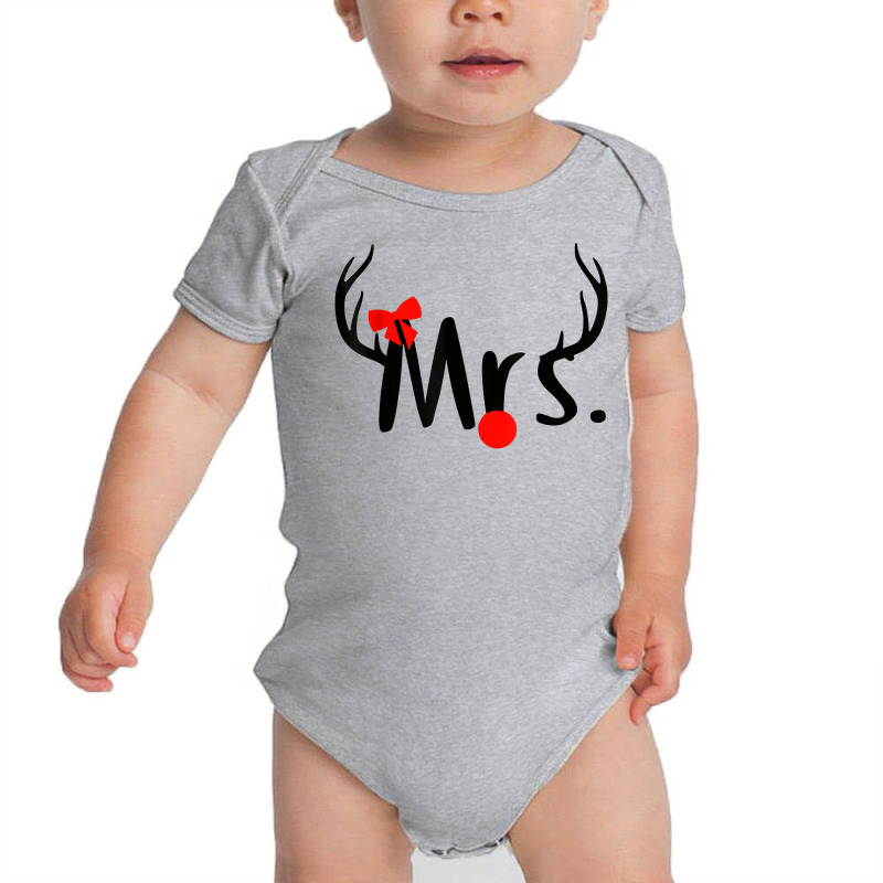 Mr And Mrs Couple Christmas Reindeer Couple Matching T Shirt Baby Bodysuit | Artistshot