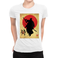 Womens Vintage Retro Sword Japan Warrior Samurai Japanese Samurai V Ne Ladies Fitted T-shirt | Artistshot