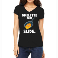 Omelette That Slide Punny Love Egg Breakfast Pun Gifts Women's V-neck T-shirt | Artistshot