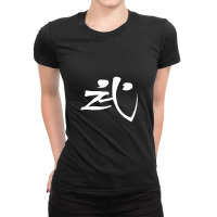 Samurai Warrior Kanji As Worn By Lennon And Bowie (white) Ladies Fitted T-shirt | Artistshot