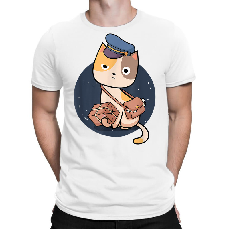 Mailman Package Deliverer I Cute Cat Kitten Feline Postman T Shirt T-Shirt by cm-arts | Artistshot