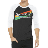 Somerville Massachusetts Retro Vintage T Shirt 3/4 Sleeve Shirt | Artistshot