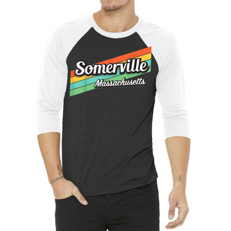 Somerville Massachusetts Retro Vintage T Shirt 3/4 Sleeve Shirt | Artistshot