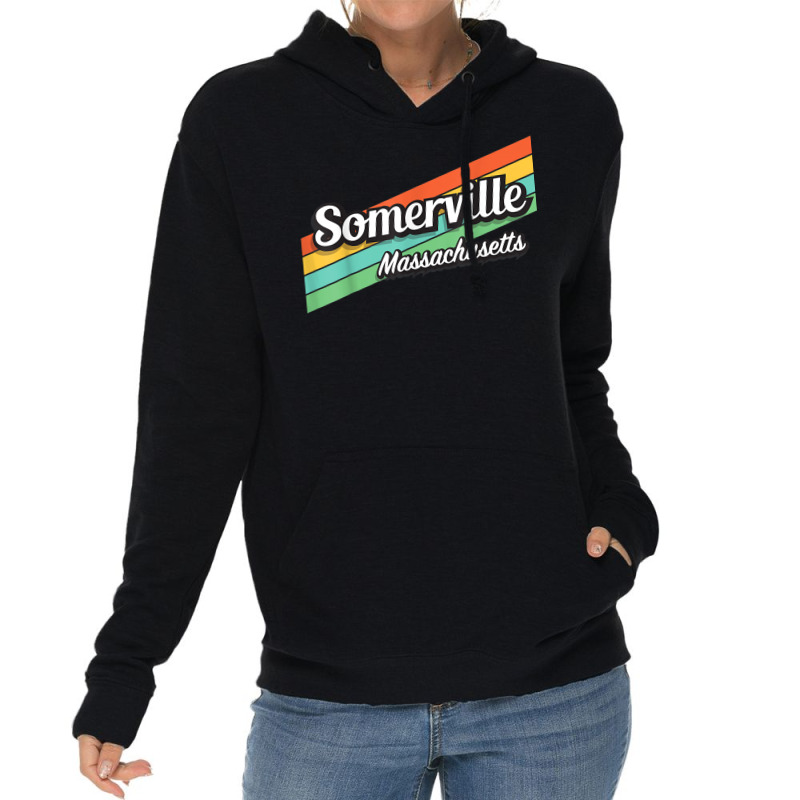 Somerville Massachusetts Retro Vintage T Shirt Lightweight Hoodie | Artistshot