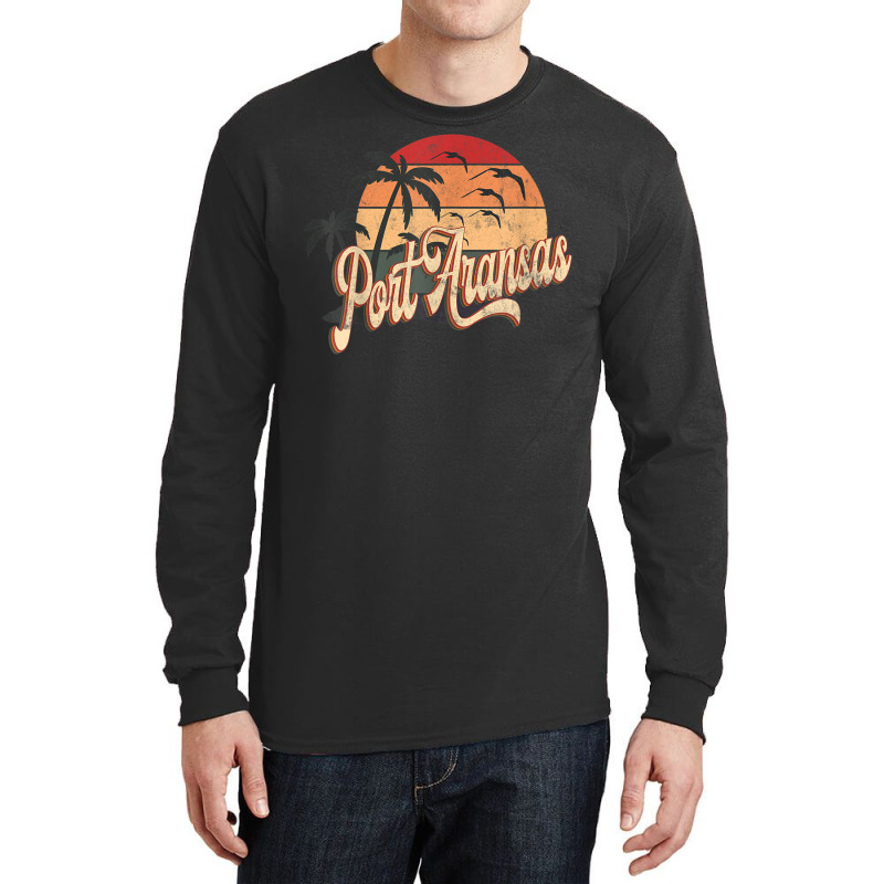 Summer Retro 70s 80s Texas Port Aransas T Shirt Long Sleeve Shirts | Artistshot