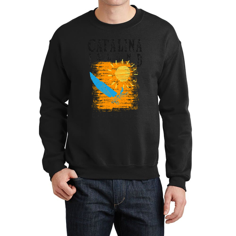 Catalina Island California Sailing Catamaran Sailboat Beam Reach Orang Crewneck Sweatshirt by EricFatima | Artistshot