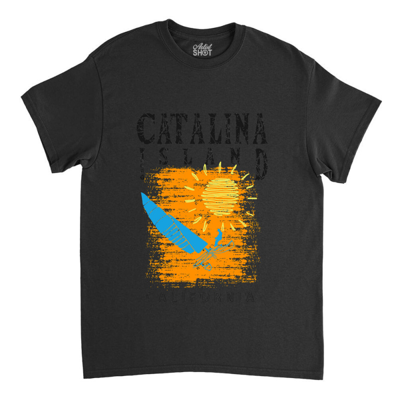 Catalina Island California Sailing Catamaran Sailboat Beam Reach Orang Classic T-shirt by EricFatima | Artistshot