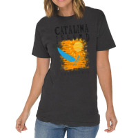 Catalina Island California Sailing Catamaran Sailboat Beam Reach Orang Vintage T-shirt | Artistshot