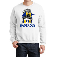 Barbados Girl Messy Bun, Barbados Flag Barbadian Women T Shirt Crewneck Sweatshirt | Artistshot