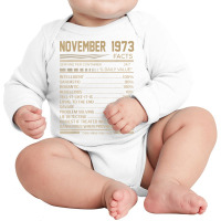 November 1973 45 Years Facts Daily Value T Shirt Long Sleeve Baby Bodysuit | Artistshot