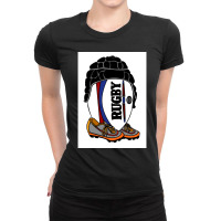 Rugby Ball With Gear Spiral Notebook Ladies Fitted T-shirt | Artistshot