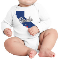 Reseda California Los Angeles Ca Map T Shirt Long Sleeve Baby Bodysuit | Artistshot