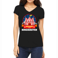 Mommy Of The Ringmaster Circus Themed Birthday Party Long Sleeve T Shi Women's V-neck T-shirt | Artistshot