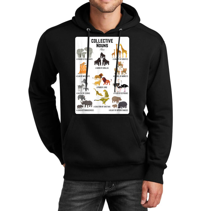 Collective Nouns Africa Animal Family Group Endangered T Shirt Unisex Hoodie by cm-arts | Artistshot