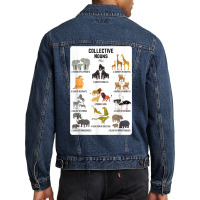 Collective Nouns Africa Animal Family Group Endangered T Shirt Men Denim Jacket | Artistshot