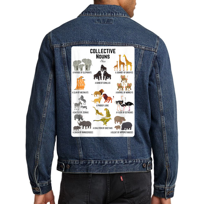 Collective Nouns Africa Animal Family Group Endangered T Shirt Men Denim Jacket by cm-arts | Artistshot