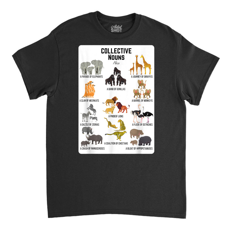 Collective Nouns Africa Animal Family Group Endangered T Shirt Classic T-shirt by cm-arts | Artistshot